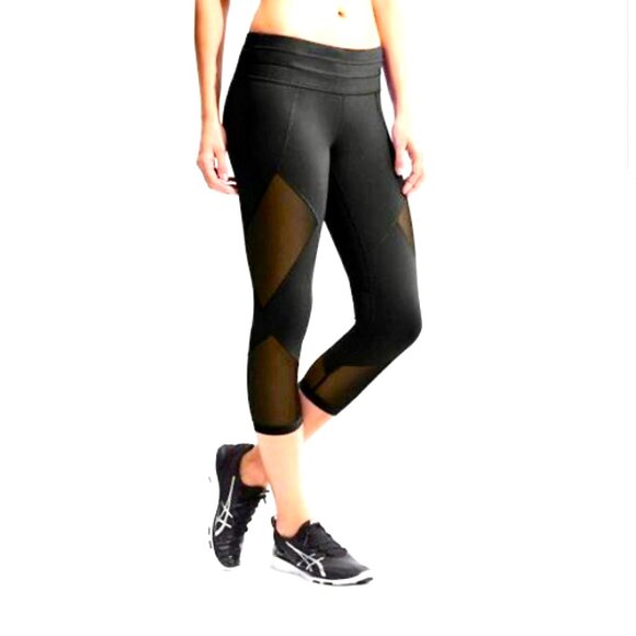 NEW ATHLETA Aura Sonar Mesh Capri Black - Picture 4 of 6